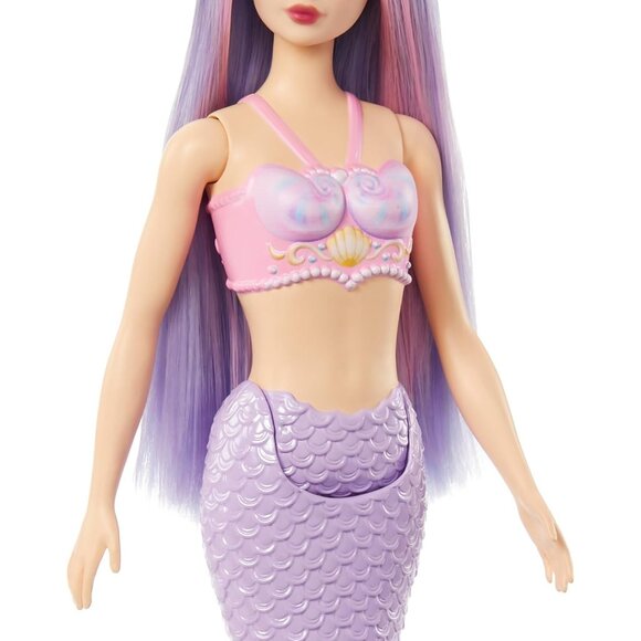 🆕Barbie Mermaid Doll with Pink & Lilac Fantasy Hair with Bodice & Lavender Tail - Picture 3 of 6